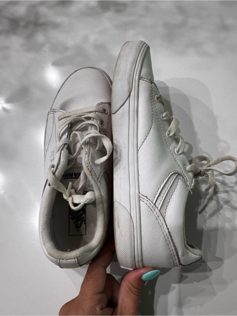 Vans Seldan Tumble low-top sneaker in "True White".